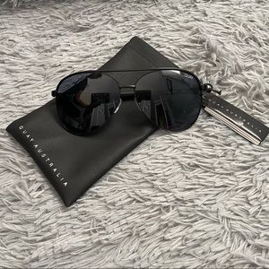 Quay Vivienne Black Aviator Sunglasses